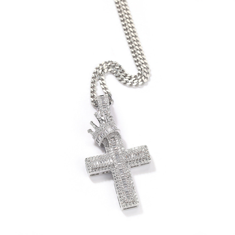 Flexing精品2023✥𝔾𝕣𝕠𝕦𝕟𝕕ℤ𝕖𝕣𝕠®✥歐美嘻哈皇冠十字架不鏽鋼墜飾吊墜項鍊中性男女街頭