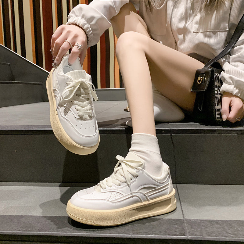 𝔾𝕣𝕠𝕦𝕟𝕕ℤ𝕖𝕣𝕠®－Flexing－shoes✥2024✥美式早秋少女系奶油底厚底網球運動鞋(35-40號)Q522