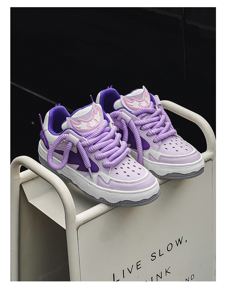 GZ Flexing shoes 2024 歐美街頭百搭火焰拼接設計感情侶麵包鞋