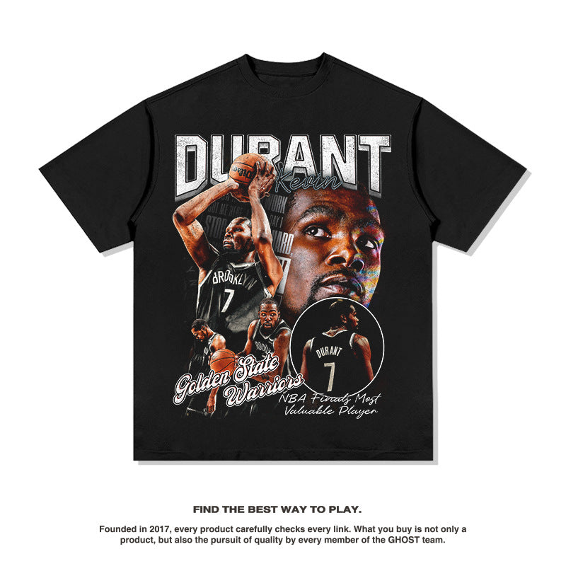 GZ Miami South Shore✥𝔾𝕣𝕠𝕦𝕟𝕕ℤ𝕖𝕣𝕠®✥2023 South suit big guy/super thick pound-American casual Kevin Durant heavy weight neutral short-sleeved T-Shirt 