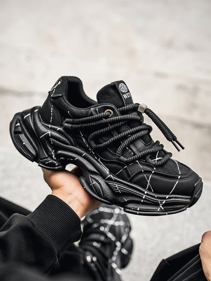 𝔾𝕣𝕠𝕦𝕟𝕕ℤ𝕖𝕣𝕠®－Flexing－shoes✥25-26✥美式新款潑墨線條增高加厚休閒老爹鞋C5560