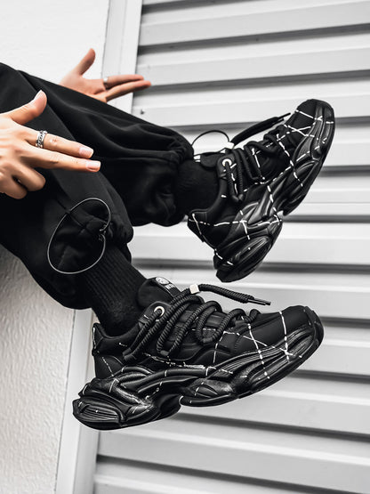 𝔾𝕣𝕠𝕦𝕟𝕕ℤ𝕖𝕣𝕠®－Flexing－shoes✥25-26✥美式新款潑墨線條增高加厚休閒老爹鞋C5560