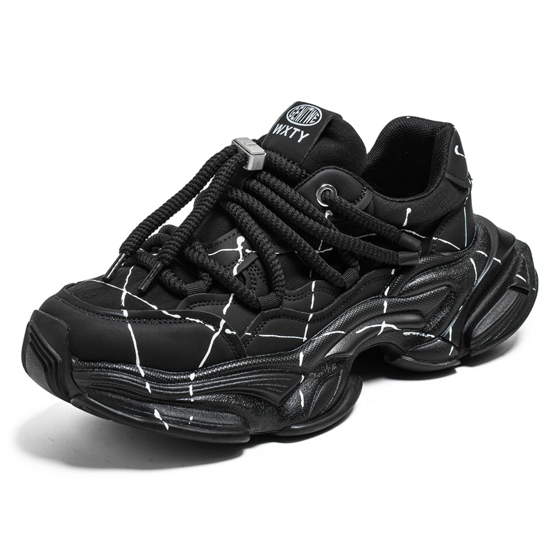 𝔾𝕣𝕠𝕦𝕟𝕕ℤ𝕖𝕣𝕠®－Flexing－shoes✥25-26✥美式新款潑墨線條增高加厚休閒老爹鞋C5560