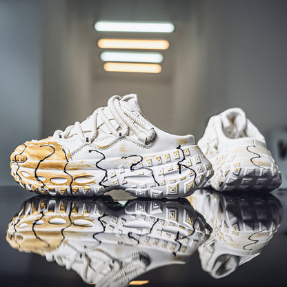 𝔾𝕣𝕠𝕦𝕟𝕕ℤ𝕖𝕣𝕠®－Flexing－shoes✥(現貨特價)✥美式新款炫彩水波紋輪胎底包頭懶人拖鞋C178