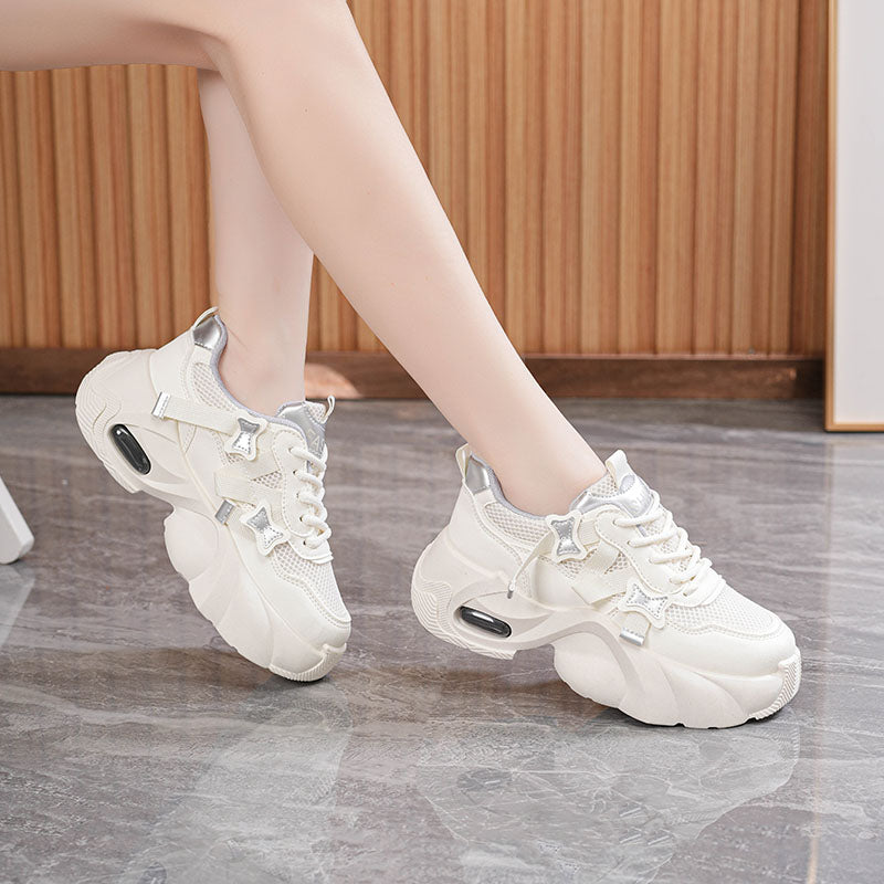 𝔾𝕣𝕠𝕦𝕟𝕕ℤ𝕖𝕣𝕠®－Flexing－shoes✥2024✥美式超激增高減壓少女感蝴蝶結顯瘦女款老爹走路鞋(35-40號)2809