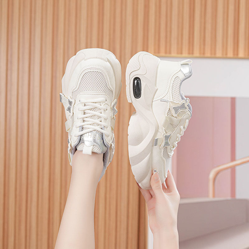 𝔾𝕣𝕠𝕦𝕟𝕕ℤ𝕖𝕣𝕠®－Flexing－shoes✥2024✥美式超激增高減壓少女感蝴蝶結顯瘦女款老爹走路鞋(35-40號)2809