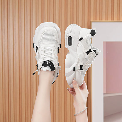 𝔾𝕣𝕠𝕦𝕟𝕕ℤ𝕖𝕣𝕠®－Flexing－shoes✥2024✥美式超激增高減壓少女感蝴蝶結顯瘦女款老爹走路鞋(35-40號)2809