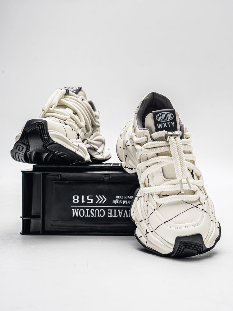 𝔾𝕣𝕠𝕦𝕟𝕕ℤ𝕖𝕣𝕠®－Flexing－shoes✥25-26✥美式新款潑墨線條增高加厚休閒老爹鞋C5560