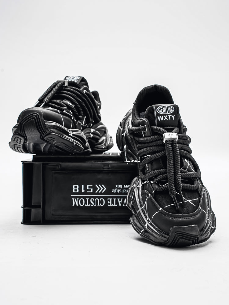 𝔾𝕣𝕠𝕦𝕟𝕕ℤ𝕖𝕣𝕠®－Flexing－shoes✥25-26✥美式新款潑墨線條增高加厚休閒老爹鞋C5560