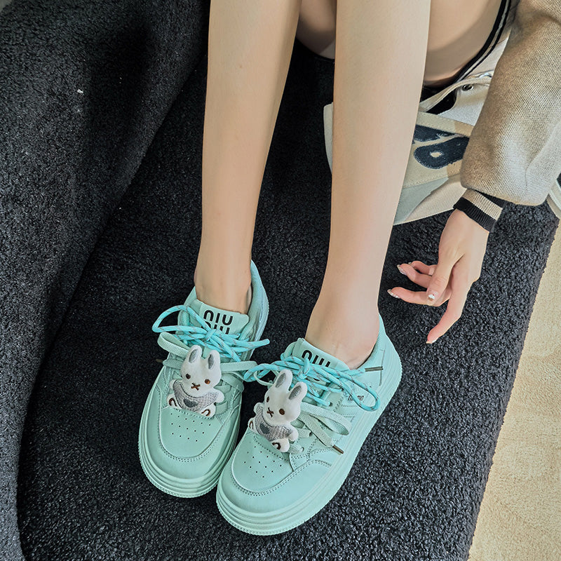 𝔾𝕣𝕠𝕦𝕟𝕕ℤ𝕖𝕣𝕠®－Flexing－shoes✥2024✥美式休閒多巴胺小兔鞋飾女款運動走路鞋(35-40號)Y9918