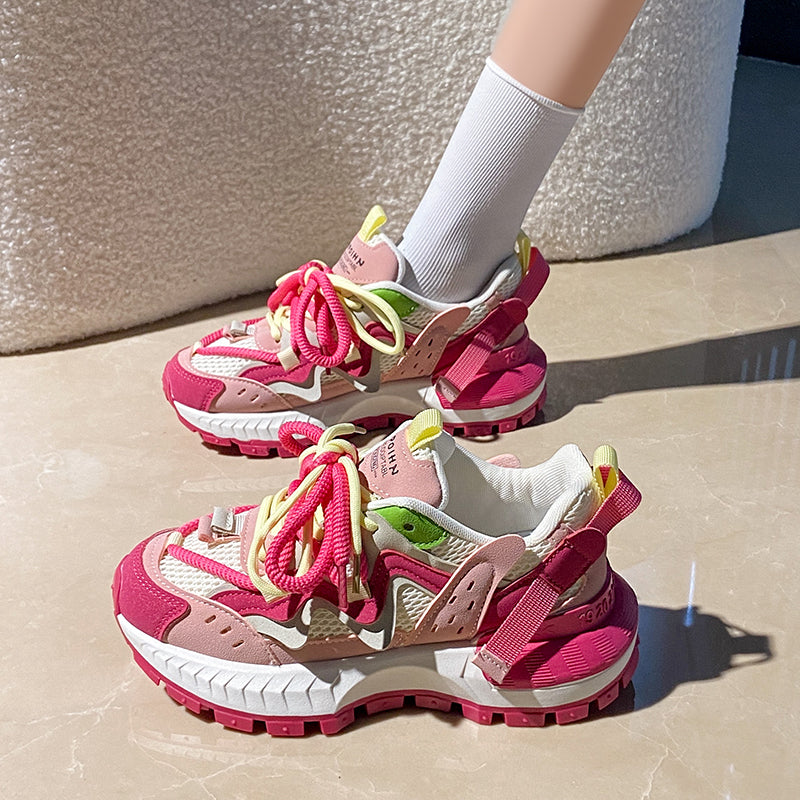 𝔾𝕣𝕠𝕦𝕟𝕕ℤ𝕖𝕣𝕠®－Flexing－shoes✥2024✥美式早秋拼色新款女款增高運動風走路鞋(35-40號)CM995