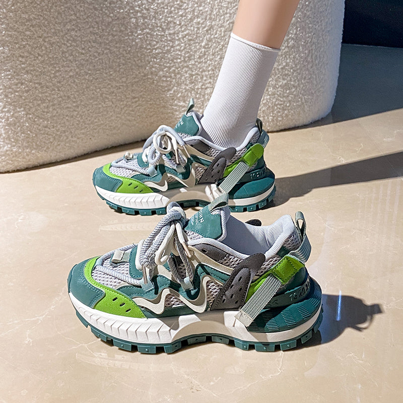 𝔾𝕣𝕠𝕦𝕟𝕕ℤ𝕖𝕣𝕠®－Flexing－shoes✥2024✥美式早秋拼色新款女款增高運動風走路鞋(35-40號)CM995