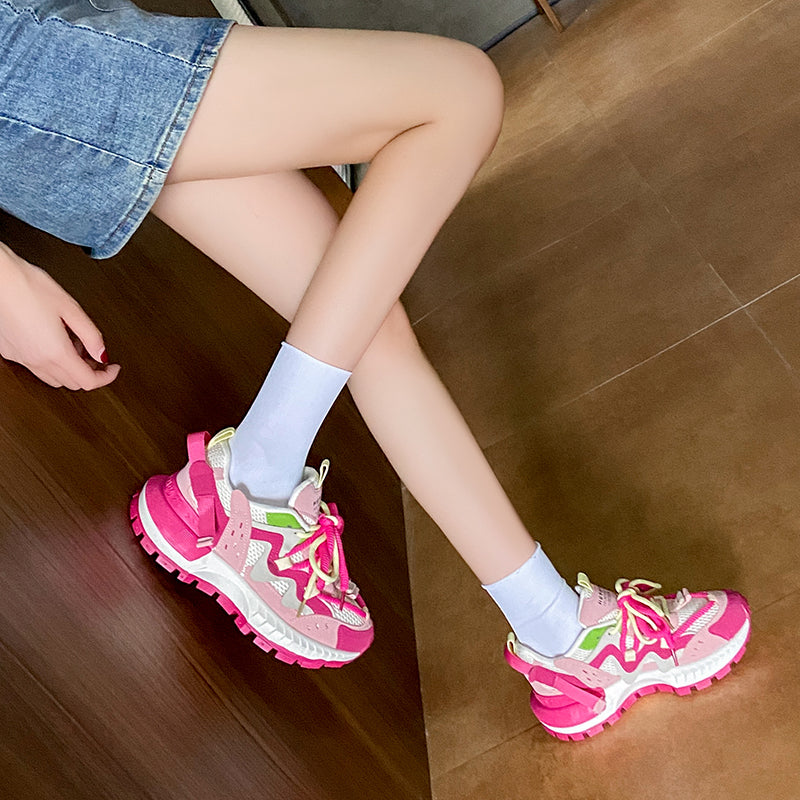 𝔾𝕣𝕠𝕦𝕟𝕕ℤ𝕖𝕣𝕠®－Flexing－shoes✥2024✥美式早秋拼色新款女款增高運動風走路鞋(35-40號)CM995