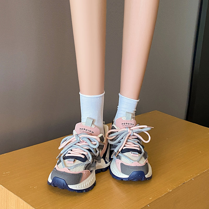 𝔾𝕣𝕠𝕦𝕟𝕕ℤ𝕖𝕣𝕠®－Flexing－shoes✥2024✥美式早秋拼色新款女款增高運動風走路鞋(35-40號)CM995