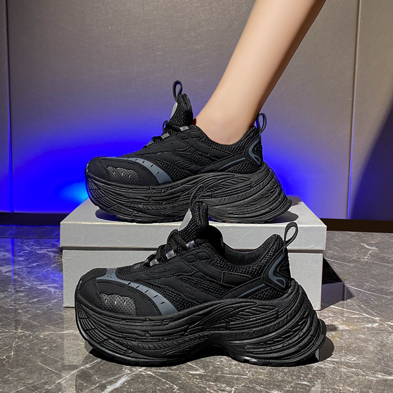 𝔾𝕣𝕠𝕦𝕟𝕕ℤ𝕖𝕣𝕠®－Flexing－shoes✥2024✥美式早秋新款超激高女款增高6cmUp老爹走路鞋(35-40號)9616