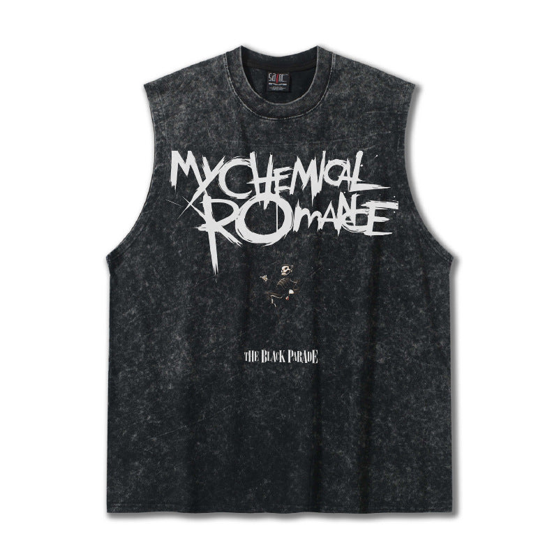 G.Z邁阿密南岸𝔾𝕣𝕠𝕦𝕟𝕕ℤ𝕖𝕣𝕠®✥南裝大佬✥ 美式嘻哈水洗重磅數男女中性My Chemica坎肩背心亞洲版型)