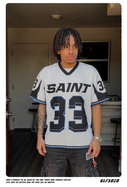 ☠𝔾𝕣𝕠𝕦𝕟𝕕ℤ𝕖𝕣𝕠®♛GZ嘻哈♛2025年SS-美式新款33号透氣短袖球衣T-Shirt上衣