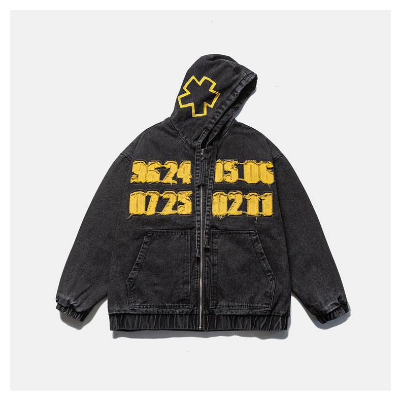 🔥𝔾𝕣𝕠𝕦𝕟𝕕⇔ℤ𝕖𝕣𝕠®25-26年秋冬新款vintag經典復古拼布連帽夾克牛仔外套