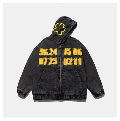 🔥𝔾𝕣𝕠𝕦𝕟𝕕⇔ℤ𝕖𝕣𝕠®25-26年秋冬新款vintag經典復古拼布連帽夾克牛仔外套