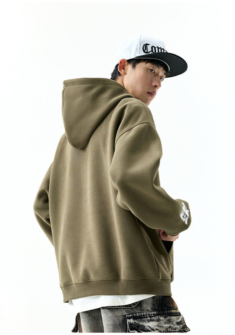 𝔾𝕣𝕠𝕦𝕟𝕕ℤ𝕖𝕣𝕠®2026年秋冬款經典厚磅數電繡符號連帽拉長袖T-SHIRT