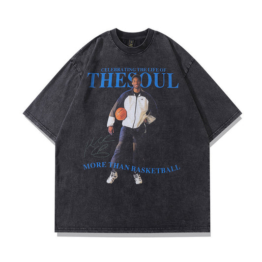 GZ Miami South Shore✥𝔾𝕣𝕠𝕦𝕟𝕕ℤ𝕖𝕣𝕠®✥2023 Southern Clothes Boss/Laughing at You Dare to Wear Series-American Casual Hero Kobe Heavy Weight Washed Neutral Short-sleeved T-Shirt 