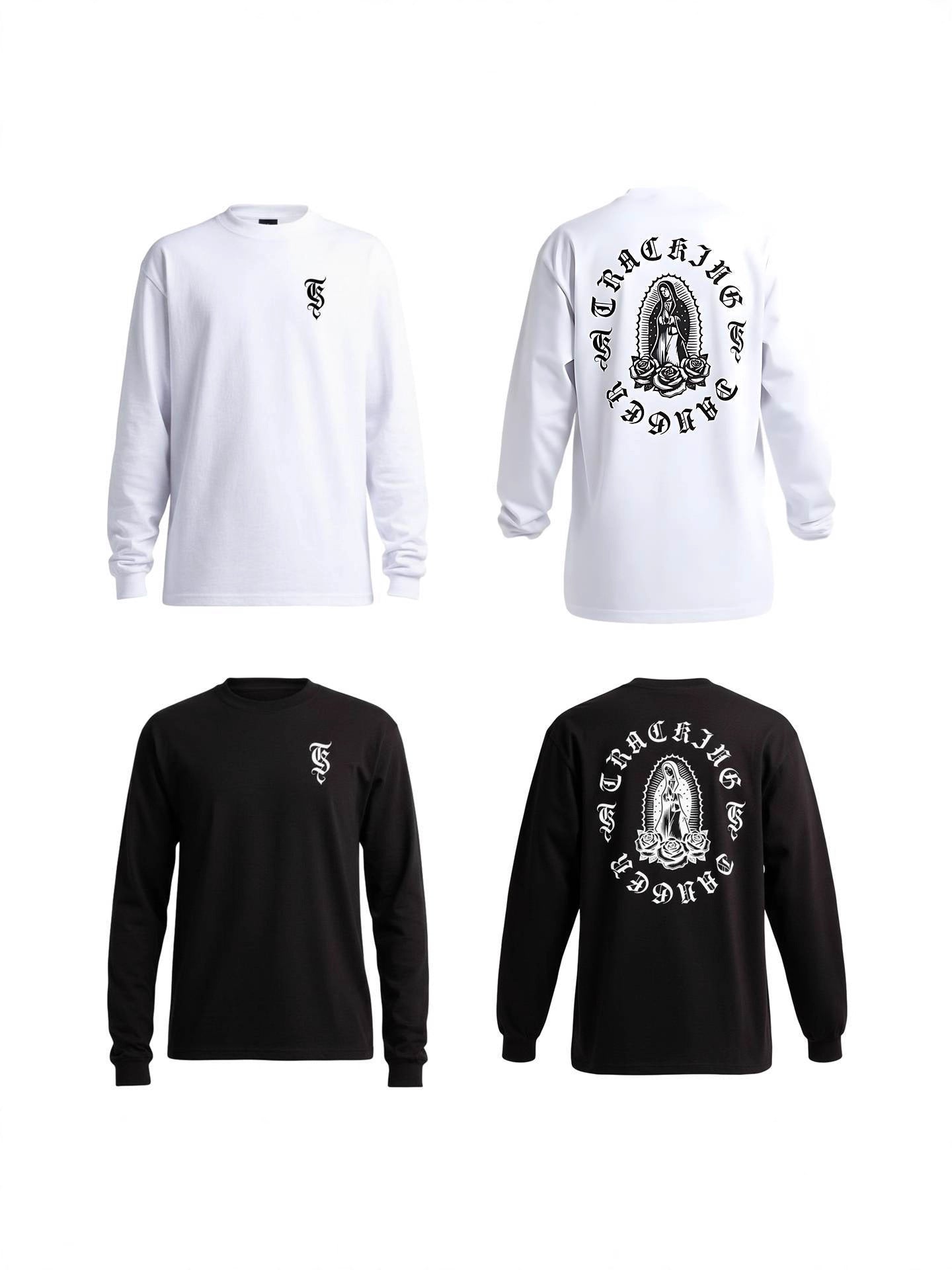 𝔾𝕣𝕠𝕦𝕟𝕕ℤ𝕖𝕣𝕠🎭♠墨西哥♠匪幫⚂25-26年⚅美式嘻哈厚磅數聖母內搭長袖男女上衣T-SHIRT
