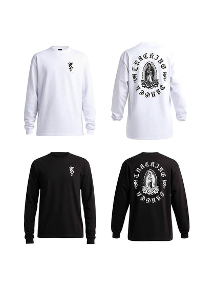 𝔾𝕣𝕠𝕦𝕟𝕕ℤ𝕖𝕣𝕠🎭♠墨西哥♠匪幫⚂25-26年⚅美式嘻哈厚磅數聖母內搭長袖男女上衣T-SHIRT