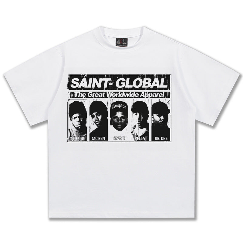 G.Z邁阿密南岸𝔾𝕣𝕠𝕦𝕟𝕕ℤ𝕖𝕣𝕠®✥南裝大佬✥ 美式嘻哈水洗重磅數男女中性N.W.A短袖上衣T-Shirt(亞洲版型)