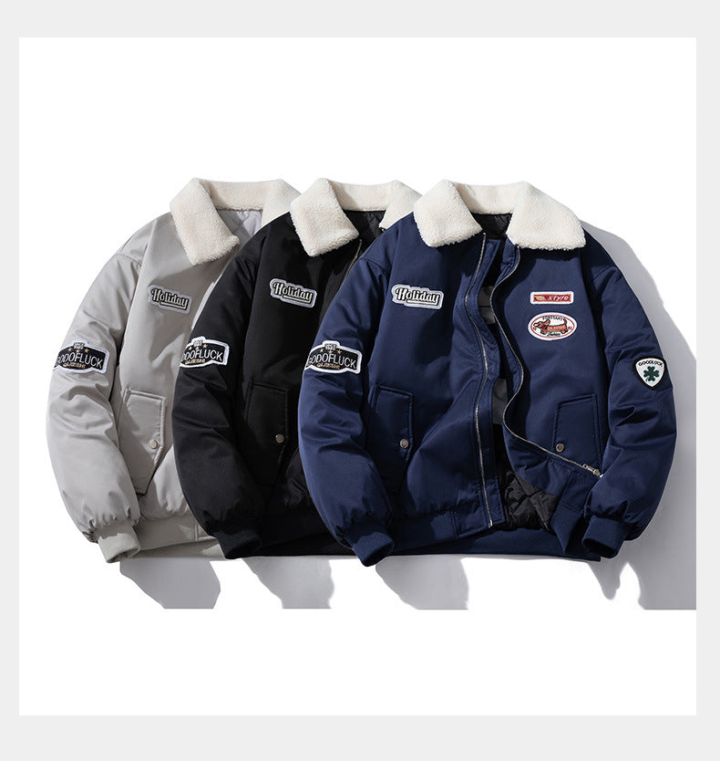 🔥𝔾𝕣𝕠𝕦𝕟𝕕⇔ℤ𝕖𝕣𝕠®25-26年秋冬新款vintag經典貼布圖章翻領羊毛飛行夾克外套3色