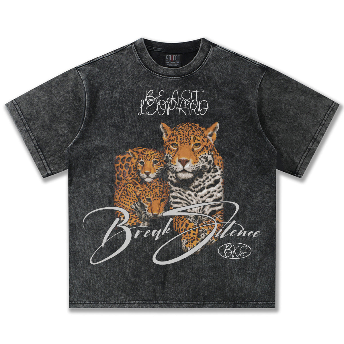 G.Z邁阿密南岸𝔾𝕣𝕠𝕦𝕟𝕕ℤ𝕖𝕣𝕠®✥南裝大佬✥ 美式嘻哈水洗重磅數男女中性油畫美洲豹短袖上衣T-Shirt(亞洲版型)