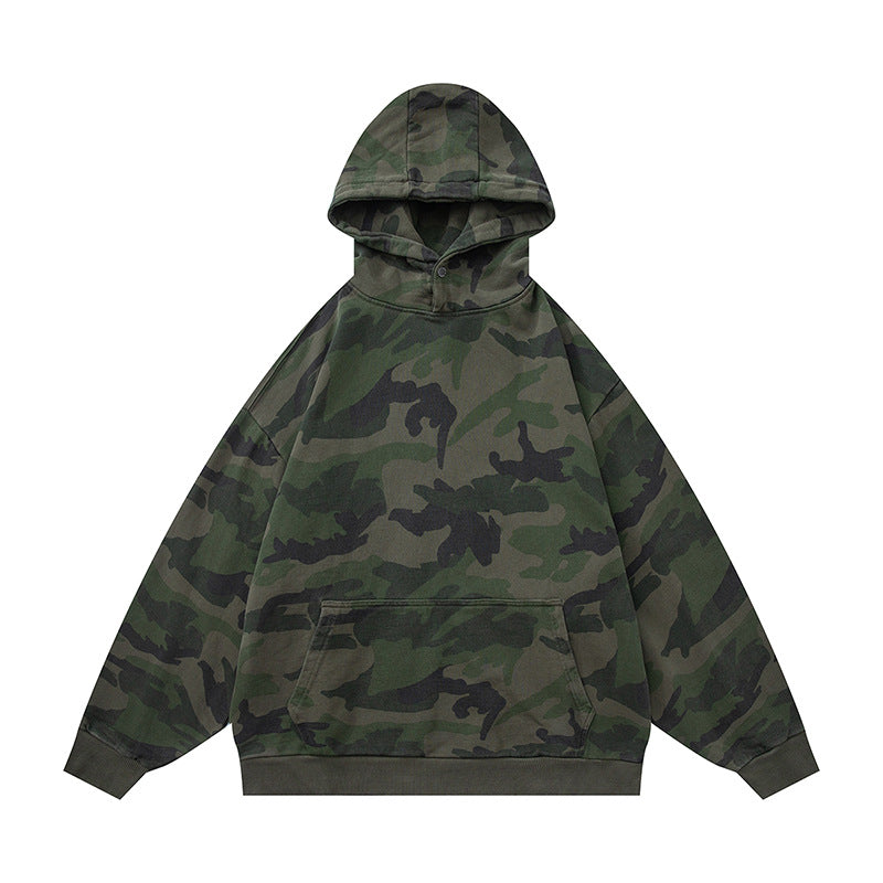 𝔾𝕣𝕠𝕦𝕟𝕕ℤ𝕖𝕣𝕠®2026年秋冬款復古新款厚磅數連帽迷彩長袖T-shrit 2色