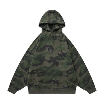 𝔾𝕣𝕠𝕦𝕟𝕕ℤ𝕖𝕣𝕠®2026年秋冬款復古新款厚磅數連帽迷彩長袖T-shrit 2色