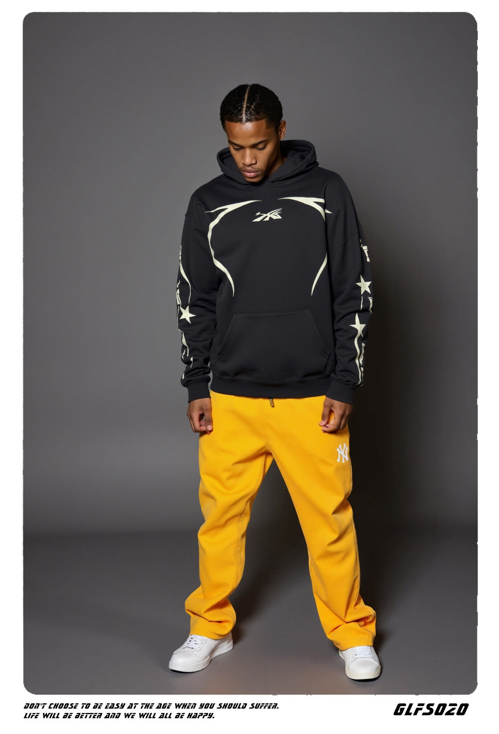 𝔾𝕣𝕠𝕦𝕟𝕕ℤ𝕖𝕣𝕠®2026年秋冬款歐洲街頭風格簡約字母連帽長袖上衣T-SHIRT