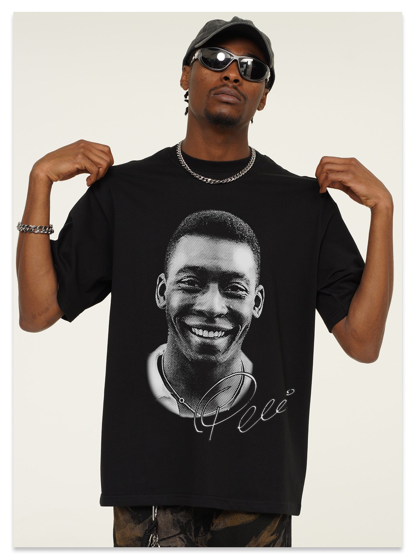 G.Z邁阿密南岸𝔾𝕣𝕠𝕦𝕟𝕕ℤ𝕖𝕣𝕠®✥南裝大佬✥ 美式嘻哈水洗重磅數男女中性球王貝利T-Shirt短袖上衣(亞洲版型)