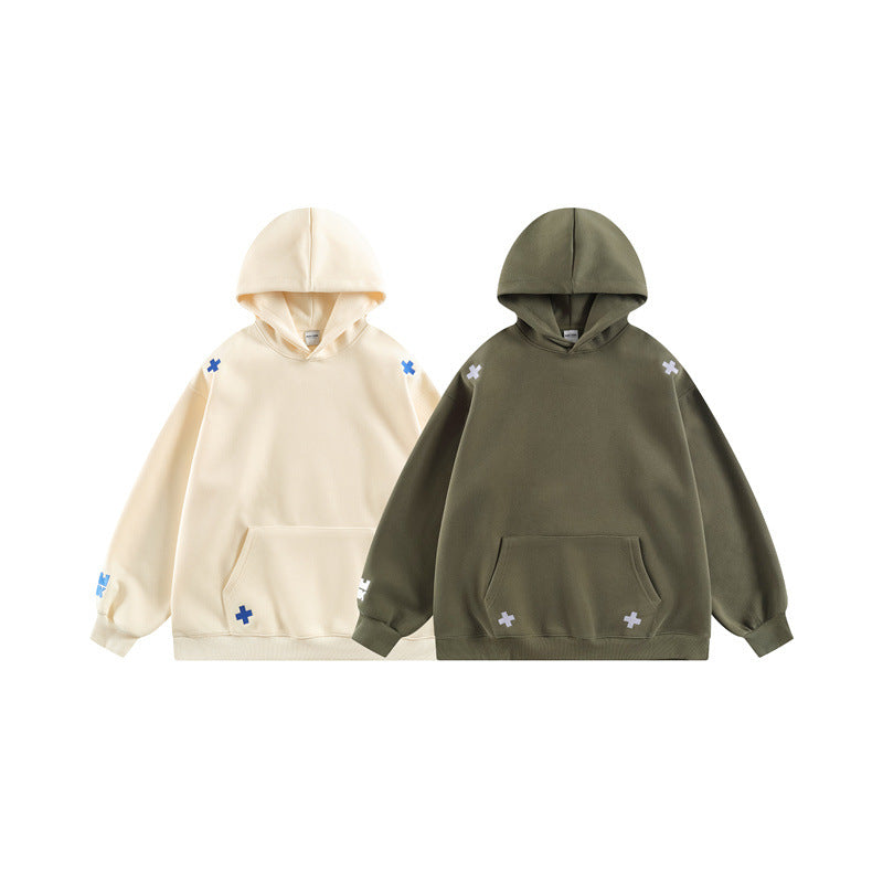 𝔾𝕣𝕠𝕦𝕟𝕕ℤ𝕖𝕣𝕠®2026年秋冬款經典厚磅數電繡符號連帽拉長袖T-SHIRT