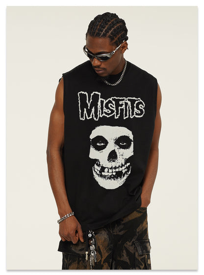 G.Z邁阿密南岸𝔾𝕣𝕠𝕦𝕟𝕕ℤ𝕖𝕣𝕠®✥南裝大佬✥ 美式嘻哈水洗重磅數男女中性Misfits坎肩背心亞洲版型)