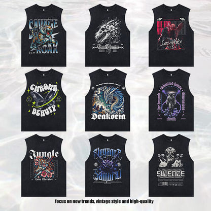 ♠𝔾𝕣𝕠𝕦𝕟𝕕ℤ𝕖𝕣𝕠♠美式風格夏日新款水洗破壞厚磅多款式圖片A區坎肩無袖背心