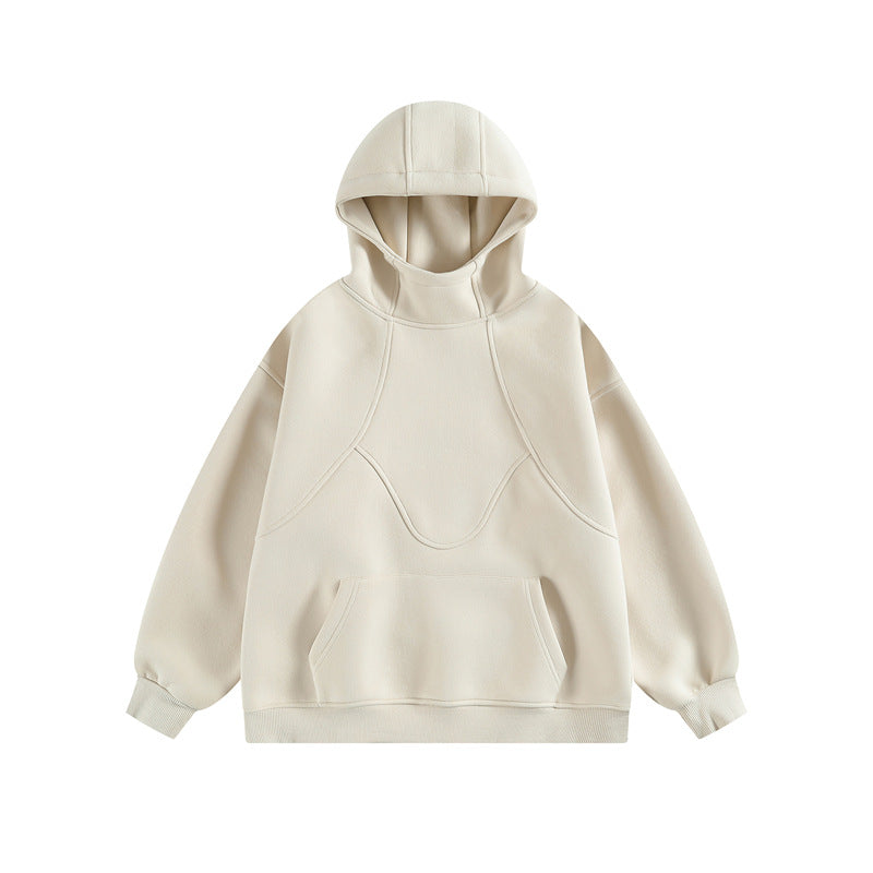 𝔾𝕣𝕠𝕦𝕟𝕕ℤ𝕖𝕣𝕠®2026年秋冬款復古寬鬆拼中領面罩連帽長袖T-SHIRT