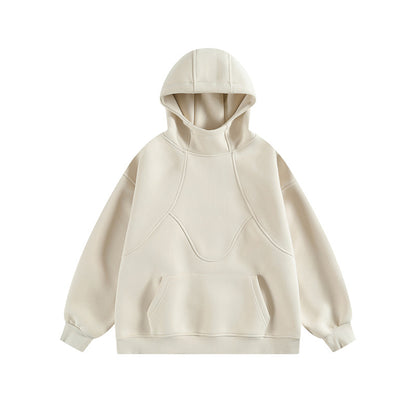 𝔾𝕣𝕠𝕦𝕟𝕕ℤ𝕖𝕣𝕠®2026年秋冬款復古寬鬆拼中領面罩連帽長袖T-SHIRT