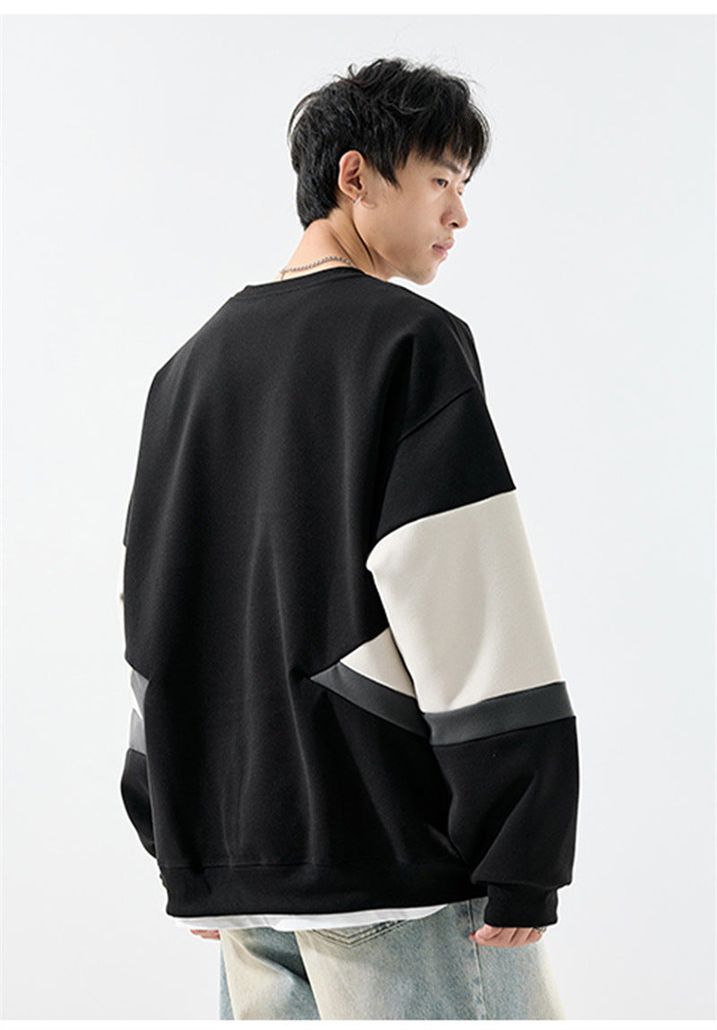𝔾𝕣𝕠𝕦𝕟𝕕ℤ𝕖𝕣𝕠®2026年秋冬款復古寬鬆拼接圓領長袖T-SHIRT