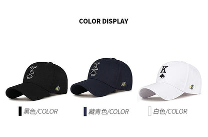 ✥𝔾𝕣𝕠𝕦𝕟𝕕ℤ𝕖𝕣𝕠®✥Deluxe 美式嘻哈休閒新款電繡黑桃K字母復古鴨舌帽棒球帽