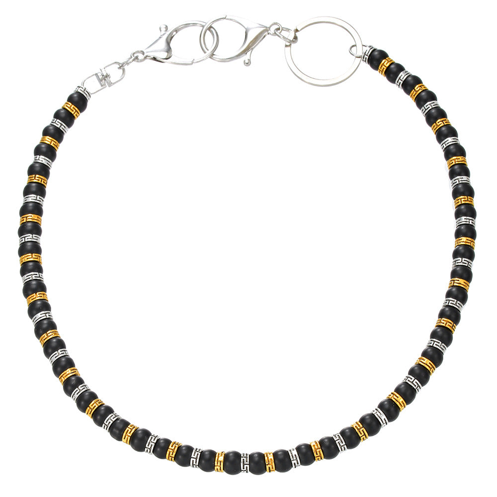 Flexing精品✥𝔾𝕣𝕠𝕦𝕟𝕕ℤ𝕖𝕣𝕠®✥歐美嘻哈設計感黑磨砂石個性褲腰鏈