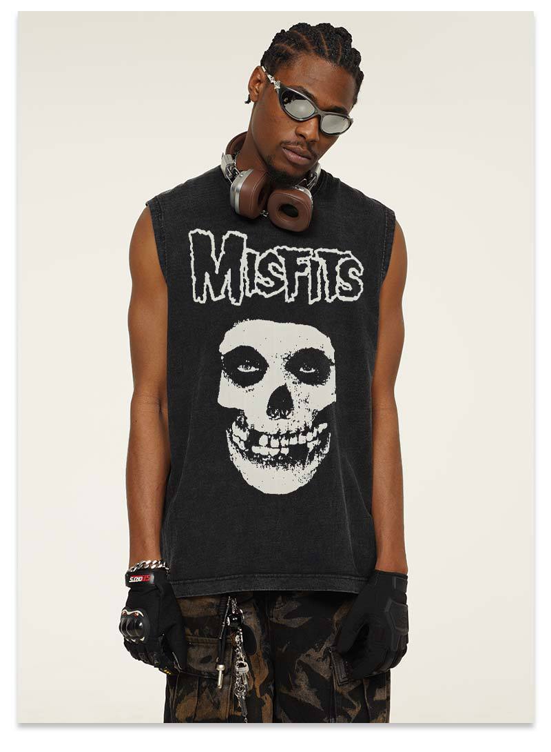 G.Z邁阿密南岸𝔾𝕣𝕠𝕦𝕟𝕕ℤ𝕖𝕣𝕠®✥南裝大佬✥ 美式嘻哈水洗重磅數男女中性Misfits坎肩背心亞洲版型)