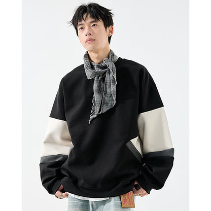 𝔾𝕣𝕠𝕦𝕟𝕕ℤ𝕖𝕣𝕠®2026年秋冬款復古寬鬆拼接圓領長袖T-SHIRT