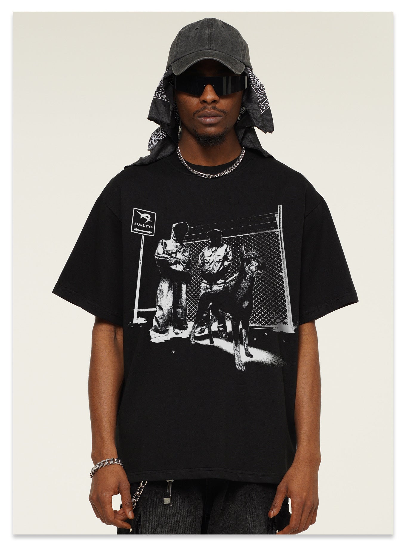 G.Z邁阿密南岸𝔾𝕣𝕠𝕦𝕟𝕕ℤ𝕖𝕣𝕠®✥南裝大佬✥ 美式嘻哈水洗重磅數男女中性杜賓犬短袖上衣T-Shirt(亞洲版型)