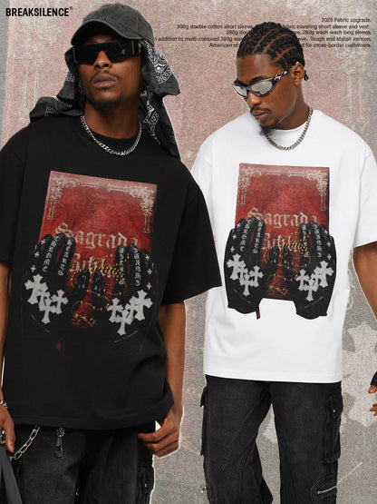 G.Z邁阿密南岸𝔾𝕣𝕠𝕦𝕟𝕕ℤ𝕖𝕣𝕠®✥南裝大佬✥ 美式嘻哈水洗重磅數男女中性Holy Code短袖上衣T-Shirt(亞洲版型)