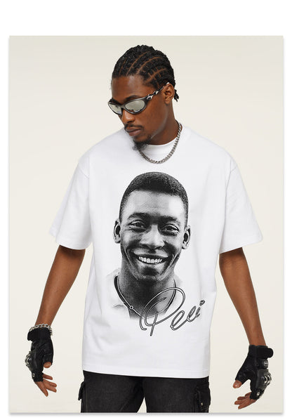 G.Z邁阿密南岸𝔾𝕣𝕠𝕦𝕟𝕕ℤ𝕖𝕣𝕠®✥南裝大佬✥ 美式嘻哈水洗重磅數男女中性球王貝利T-Shirt短袖上衣(亞洲版型)