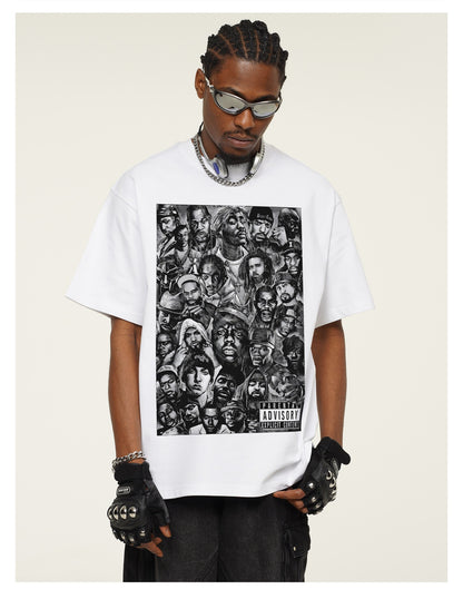 G.Z邁阿密南岸𝔾𝕣𝕠𝕦𝕟𝕕ℤ𝕖𝕣𝕠®✥南裝大佬✥ 美式嘻哈水洗重磅數男女中性經典嘻哈明星短袖上衣T-Shirt(亞洲版型)