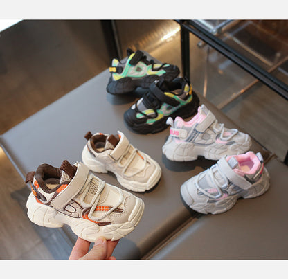 𝔾𝕣𝕠𝕦𝕟𝕕ℤ𝕖𝕣𝕠®－Deluxe－BabyKids Shoes✥2025年✥秋冬新款中小童粘黏式復古防滑老爹鞋 MLX-6108