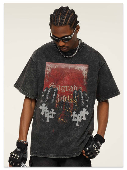 G.Z邁阿密南岸𝔾𝕣𝕠𝕦𝕟𝕕ℤ𝕖𝕣𝕠®✥南裝大佬✥ 美式嘻哈水洗重磅數男女中性Holy Code短袖上衣T-Shirt(亞洲版型)